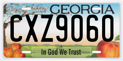 GA license plate CXZ9060