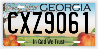 GA license plate CXZ9061