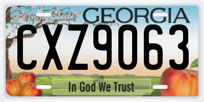 GA license plate CXZ9063