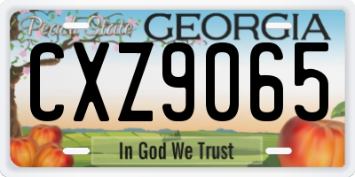 GA license plate CXZ9065
