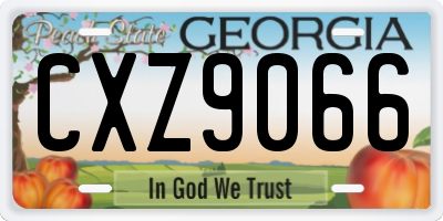 GA license plate CXZ9066
