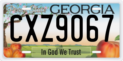 GA license plate CXZ9067
