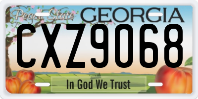 GA license plate CXZ9068