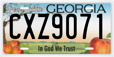 GA license plate CXZ9071