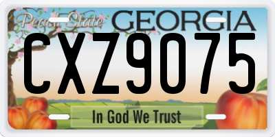 GA license plate CXZ9075