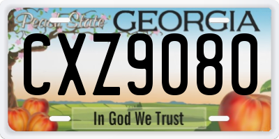 GA license plate CXZ9080