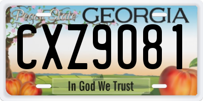 GA license plate CXZ9081
