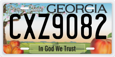 GA license plate CXZ9082