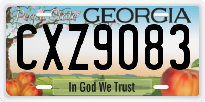 GA license plate CXZ9083