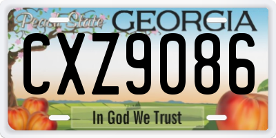 GA license plate CXZ9086