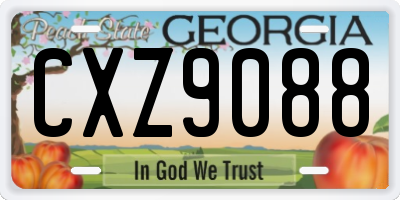 GA license plate CXZ9088