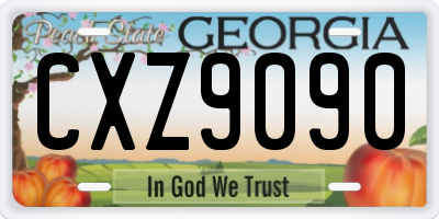 GA license plate CXZ9090