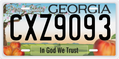 GA license plate CXZ9093