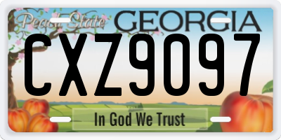 GA license plate CXZ9097