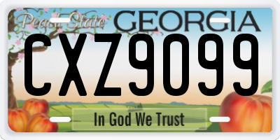 GA license plate CXZ9099