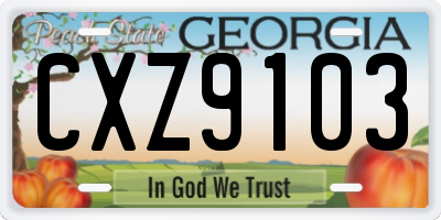 GA license plate CXZ9103