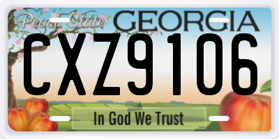 GA license plate CXZ9106