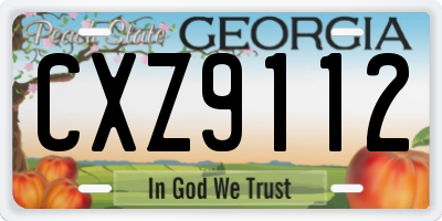 GA license plate CXZ9112