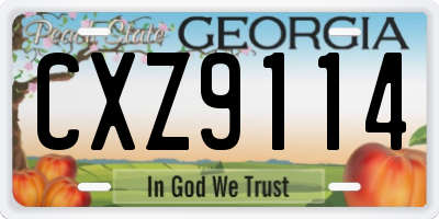 GA license plate CXZ9114