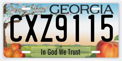 GA license plate CXZ9115