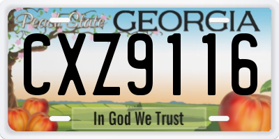 GA license plate CXZ9116