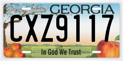 GA license plate CXZ9117