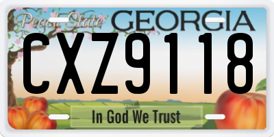 GA license plate CXZ9118