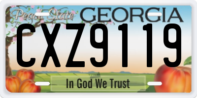 GA license plate CXZ9119