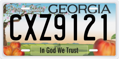 GA license plate CXZ9121