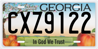 GA license plate CXZ9122