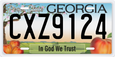 GA license plate CXZ9124
