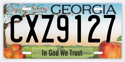 GA license plate CXZ9127