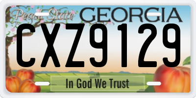 GA license plate CXZ9129