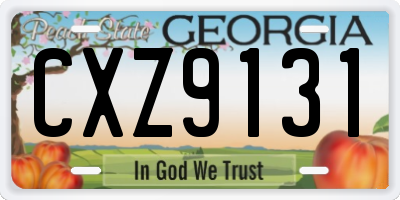 GA license plate CXZ9131