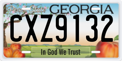 GA license plate CXZ9132