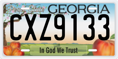 GA license plate CXZ9133