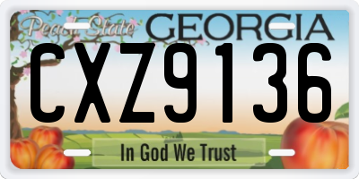 GA license plate CXZ9136