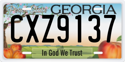GA license plate CXZ9137