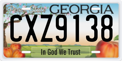 GA license plate CXZ9138