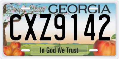 GA license plate CXZ9142