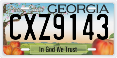 GA license plate CXZ9143