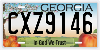 GA license plate CXZ9146