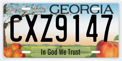 GA license plate CXZ9147