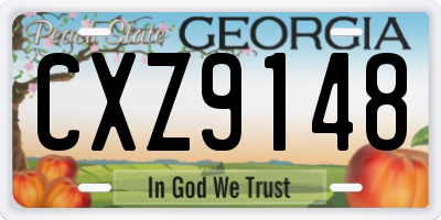 GA license plate CXZ9148