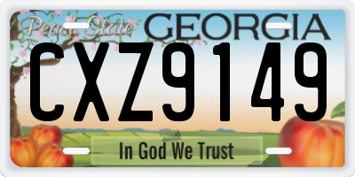 GA license plate CXZ9149
