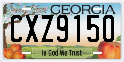 GA license plate CXZ9150