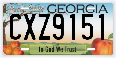 GA license plate CXZ9151