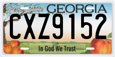 GA license plate CXZ9152