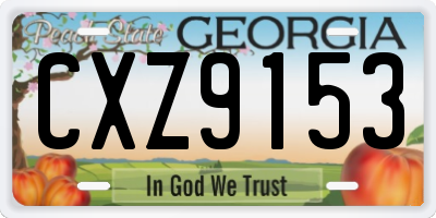 GA license plate CXZ9153