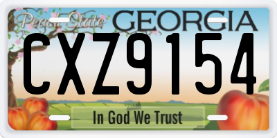 GA license plate CXZ9154